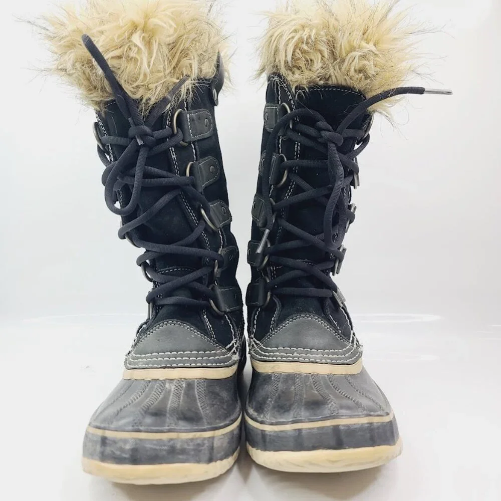 Sorel Women's Black Joan Of‎ Arctic NL2332-920 Mid-Calf Winter Snow Boots Size 6